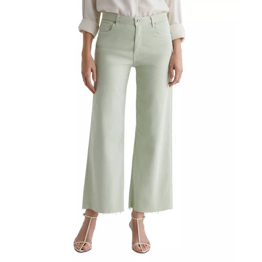 NEW AG JEANS saige wide leg crop jeans in pistachio